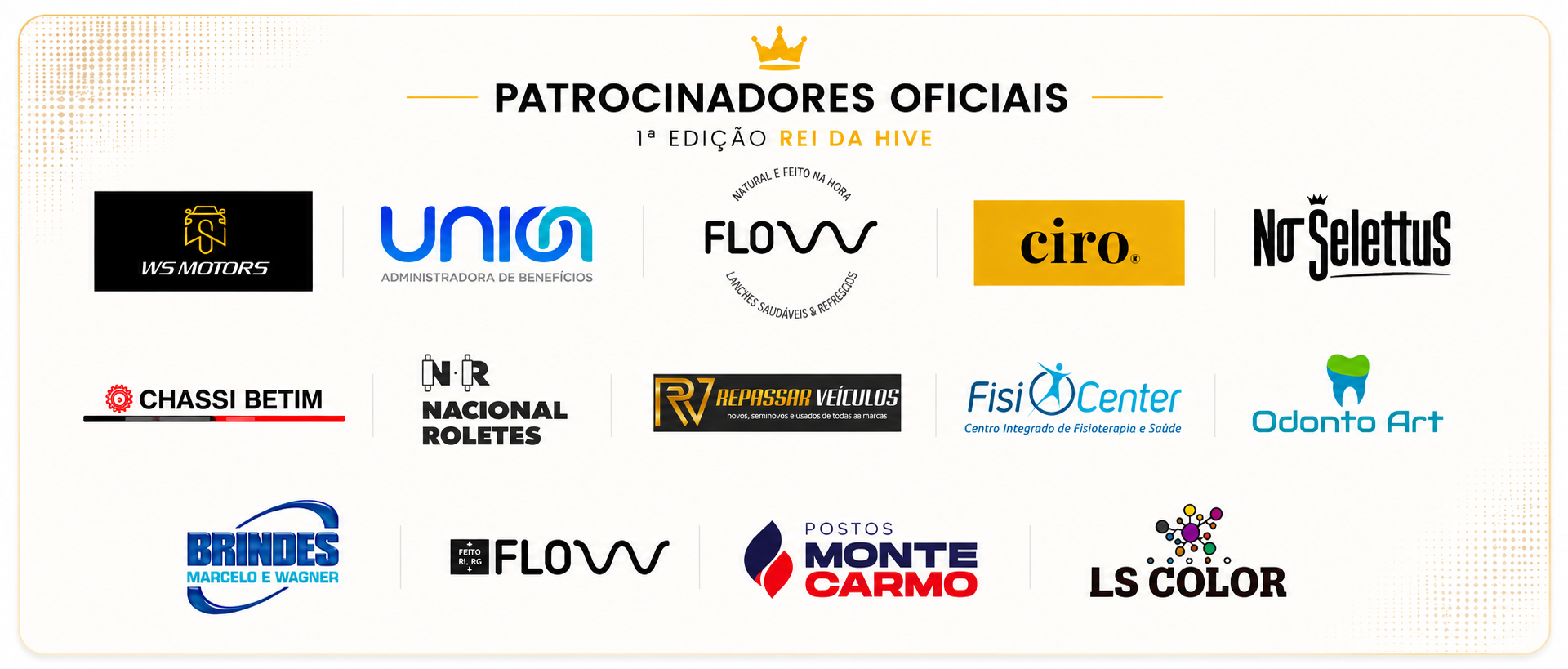 Backdrop de patrocinadores da 1ª Edição